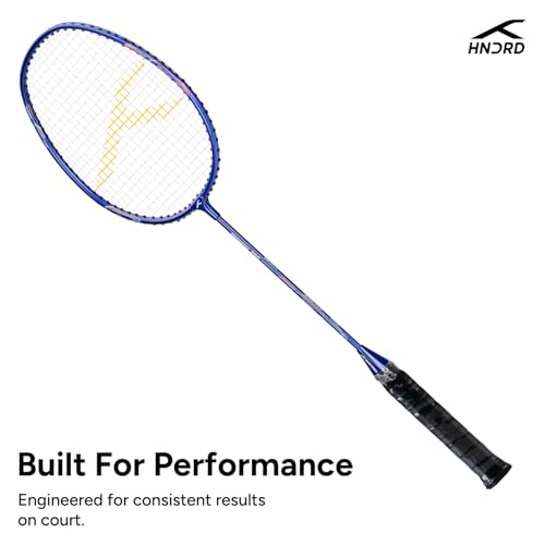 Image of Hundred Powertek 200 Aluminium Badminton Racket Combo, 1 Strung Racket with Full Cover & 3 Aura Nylon Shuttlecocks, Lightweight Shuttle Bats for Match Play