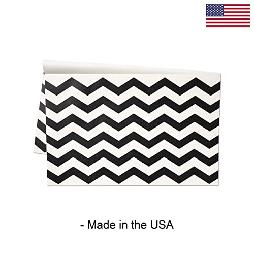 Chevron Paper Placemats For Dining Table - Disposable Black Square Party Placemats 30 Sheets Per Pad Made In Usa #TOP3