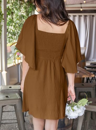 Image of Dokotoo Womens Dresses 2026 Spring Summer Deep V Neck Elegant Cocktail Bow tie Mini Dress S-XL