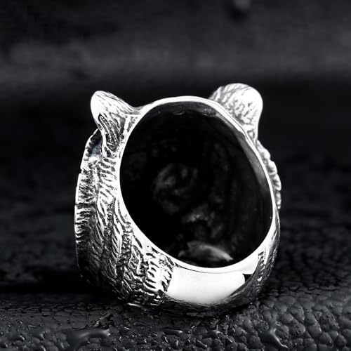 Image of Genuine Stainless Steel Ring for Men Fashion Punk Rock 3D Animal Rings