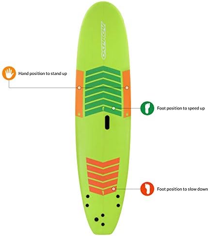 Osprey Foam Surfboard Soft Foamie Complete with Leash and Fins, Learn To Surf, 7 ft/8 ft/9 ft