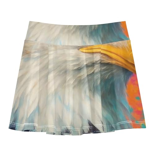 Tennis Skirts Kids Colorful American Bald Eagle USA Girls' Shorts Athletic Skorts Print School Skirt 4t