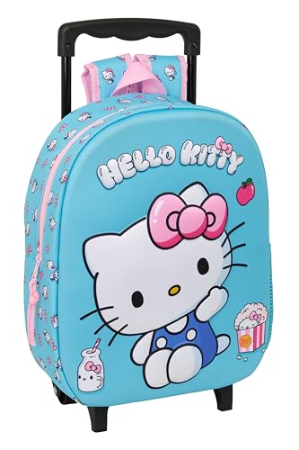 Hello Kitty - Sac à dos pour enfant 3D à roulettes, idéal pour les enfants de différents âges,...