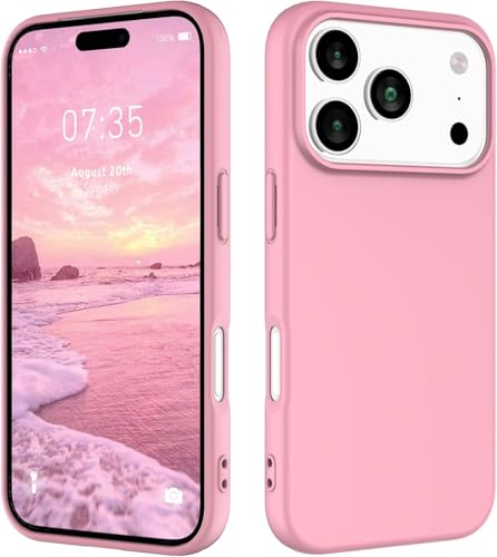 Image of Back Cover Compatible with iPhone 17 Pro Max Case Liquid Silicone Full Protection Shock Proof Back Cover for iPhone 17 Pro Max (Pink)