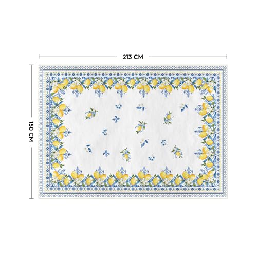 Tapete decorativo azul y amarillo 5x7 pies miniatura 3
