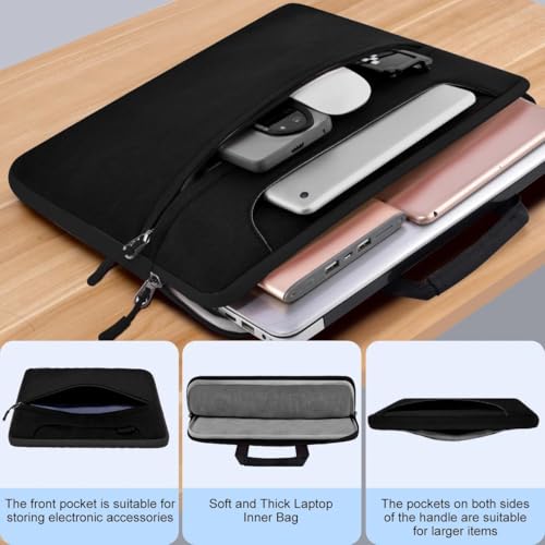 Image of Laptop Case 15.6 Inch Briefcase with Detachable Belt Bag,Compatible with MacBook Pro Model of 15-16 Inch and Most Popular 15.6 Inch Notebooks Chromebooks (B01K01)