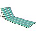 just be... Beach Sun Mat Folding Lightweight Portable Adjustable Sunbathing Recliner with Backrest Support and Valuables Pocket for Holidays Garden Camping Park Festivals - Dark Multicolour Stripes