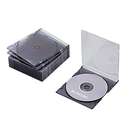 エレコム DVD CDケース プラケース スリム 1枚収納 10枚パック クリアブラック CCD-JSCS10CBK
