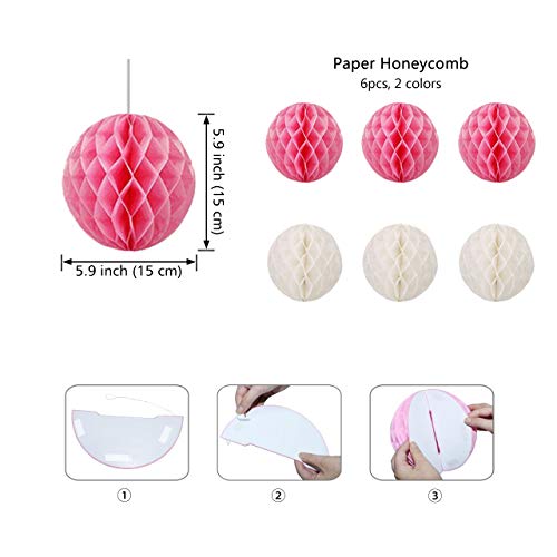 Baptism Decorations For Girls With 6Pcs Paper Honeycombs, Baptism Banner Confirmation Communion Decorations #TOP4