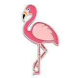 SENFAI 10K Gold Color Cute Enamel Flamingo Pin and Brooch (Rose Gold)