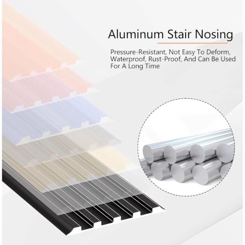 Peldaños de aluminio de 39,4 pulgadas con protector plateado de escalón 3