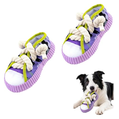 2 pcs Giocattolo squittente a forma di scarpa,Giocattoli per cuccioli da masticare, Giocattolo per cuccioli cigolante, adatto per cani di piccola taglia con cui giocare, può aiutare con la dentizione