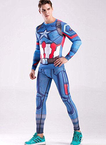 Cody Lundin Men Compression Set Manica Lunga Sport...