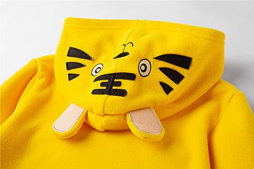 Mud Kingdom Cute Little Boy Fleece Jacket With Hood 4T Yellow Tiger #TOP3