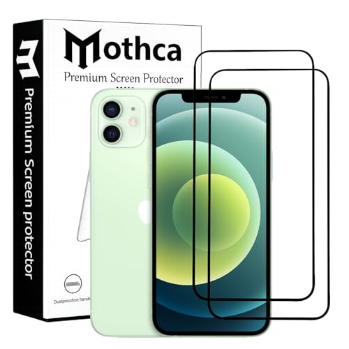 Image of Mothca Military-Grade Tempered Glass Screen Protector Compatible for iPhone 12 /12 Pro with Edge to Edge Coverage - Case Friendly, Anti-Scratch & Bubble-Free Installation Kit (Pack of 2)