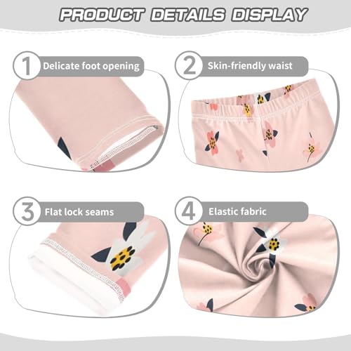 Toddler Girls Leggings Printed Yoga Pants Leggings Small Flowers with Leaf for Kids3