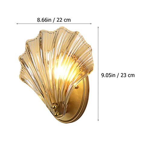 Image of OSALADI Crystal Wall Sconce Lighting American Style Nautical Sea Shell Modern Wall Lamp Indoor Hallway Sconce Light Fixtures for Bedroom Living Room Decor