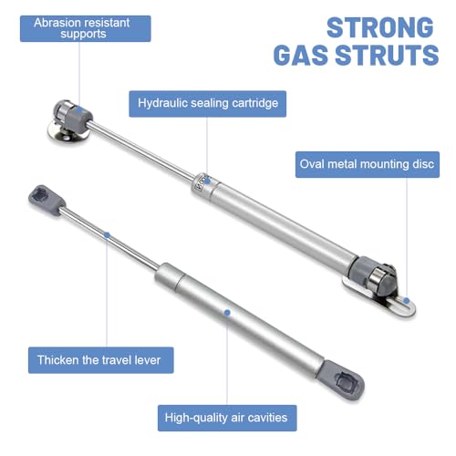 HMCEY 2 Stück Hydraulic Gasdruckfeder 200 N,Klappenbeschlag Gasdruckfeder Wohnwagen Klappen,Gasdruckdämpfer,Klappenstütze,Stossdämpfer,Heckklappendämpfer,Federdämpfer,Türdämpfer für Küchenschrank