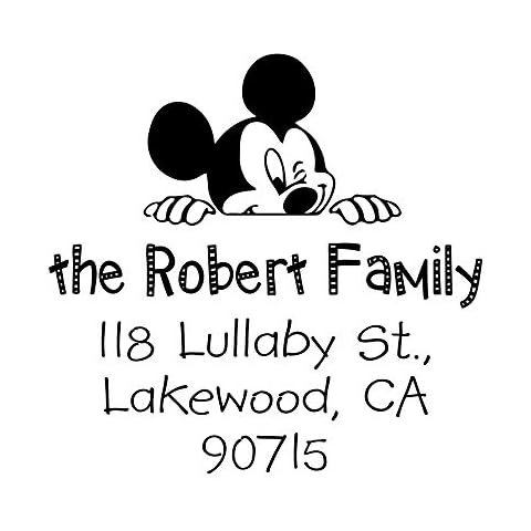 Self Inking Mickey Mouse Address Stamp Personalized Design Rubber Stamper Custom Flash Stamps Housewarming Giftgf Cover