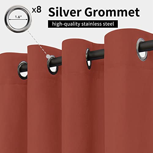 Image of Easy-Going Outdoor Curtains for Patio 1 Panel, 54x108 inch, Terra Red | Waterproof, Windproof, Weatherproof Privacy Outdoor Curtains for Cabanas Porches and Pergolas, Grommet Top and Tab Bottom