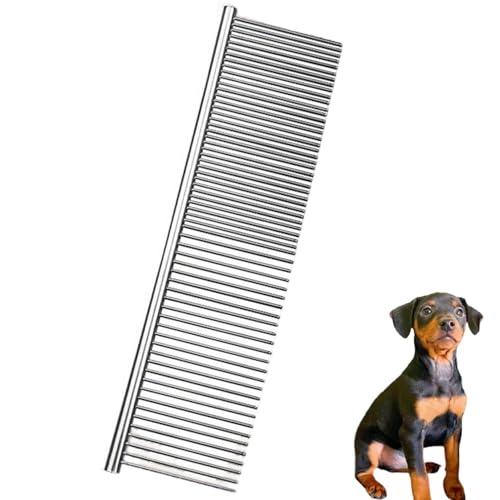 Lifetips ミニチュアピンシャー（Miniature Pinscher） ペット用品 犬用 猫用 グルーミング コーム トリミング くし ブラッシング お手入れ 抜け毛 毛玉 ノミ取り マッサージ 健康維持 犬猫兼用 プロ用 サロン向け ステンレス製 耐久性 軽量 丈夫 (Lサイズ)