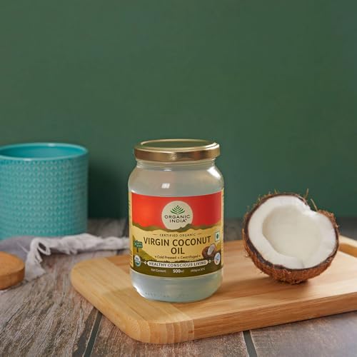 Image of Organic India Virgin Coconut Oil, 500ml | Labs Tested on 250+ Parameters | Certified Organic| Cold Pressed | Extracted from Coconut Milk | Authentic Flavour | Multipurpose Premium Coconut Oil