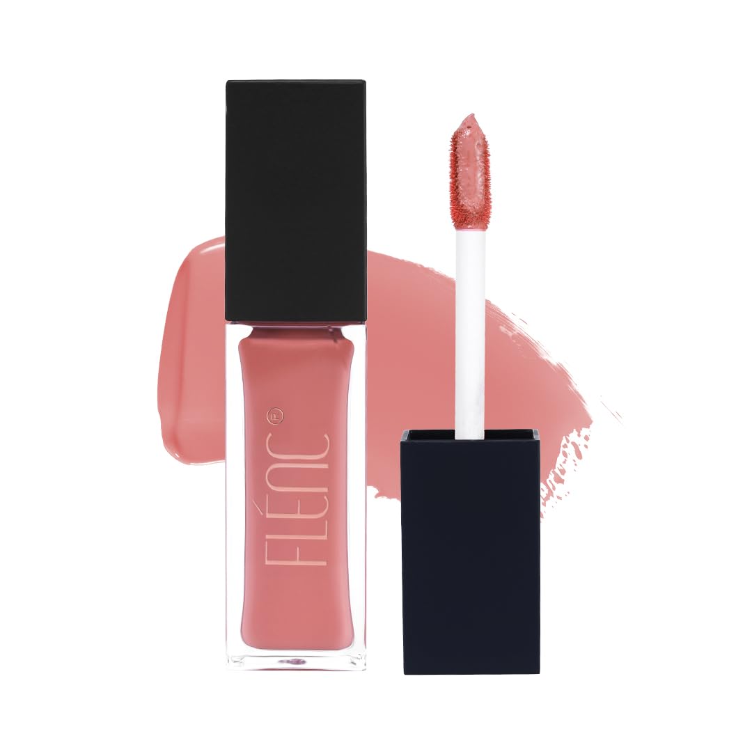 Flenc Ritzy Liquid Glossy Lipstick, 12 hrs Long Lasting Lipstick For Women With Hydrating Texture & Better Pigment in In Blush Nude Shade, Waterproof, Smudge Proof Lipstick, 10 ml- MIAMI 709C