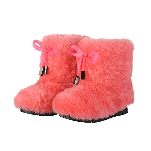 Girl's fur winter boots, pink sheepskin fur toddler boots, girls snow boots, kids mukluks, yeti boots for kids, children winter shoe, LITVIN