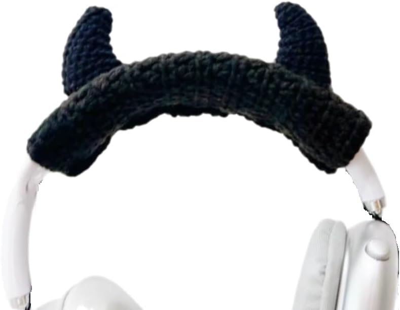 Generic Crochet Mushroom Headband Cover for Airpods Max, Handmade Headband Cushion Pad Protector, Cute Sleeve for Airpods Max (Mushroom B)