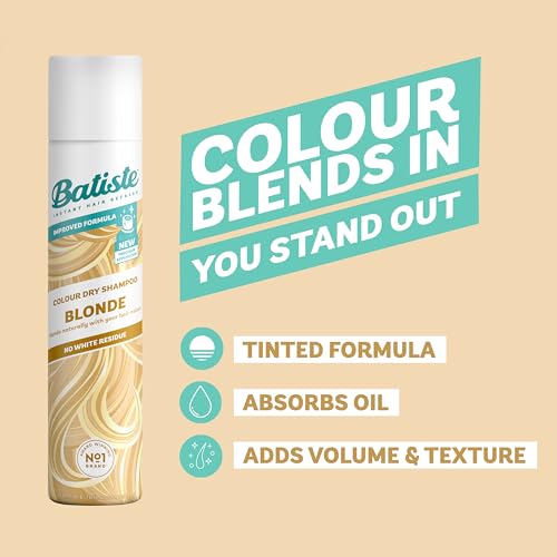 Batiste Dry Shampoo Blonde, Hint of Colour Range, Instantly Refreshes and Revives Light Hair, Removes Oil, with Targeted Diffuser, Fabulous Look in 4 Steps, No White Residue, No Rinse, 200 ml - Image 5