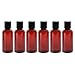 4oz Empty Amber Brown Plastic Squeeze Bottles with Disc Top Flip Cap (6 pack); BPA-Free Plastic Containers For Shampoo, Lotions, Liquid Body Soap, Creams (4 ounce, Amber Brown)