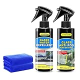 CYTITZHEN Water Repellent & Anti-Fog Spray for Quick Car Interior & Exterior Glass Care - Long-Lasting Hydrophobic Coating for Windshield, Windows, Mirrors & Helmets - Pack of 2