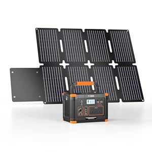 GRECELL 519Wh Portable Power Station with 80W Foldable Solar Panel, 500W Solar Generator Backup Battery Power Supply with Portable Solar Charger Kit for RV Outdoor Camping Traveling Home Emergency