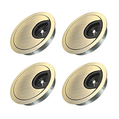 METALLIXITY Cable Cord Grommet (60mm/2.36") 4Pcs, Zinc Alloy Round Cable Hole Cover Wire Organizer