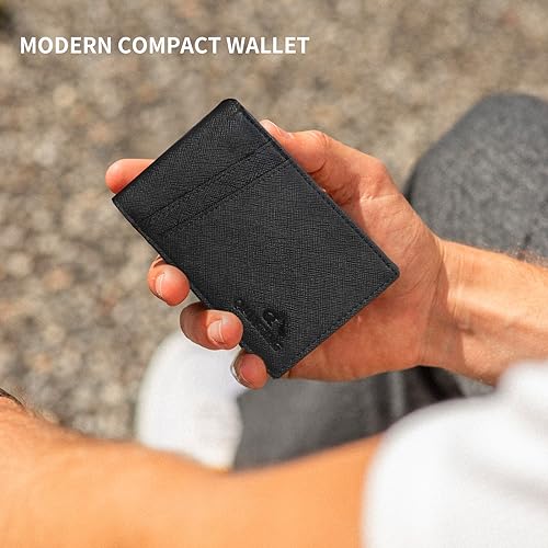 Slim Wallet for Men Bifold Black Wallet for Front Pocket Wallet RFID Wallet for Men With 2 ID Windows Father's Day Gift Gifts for Men4