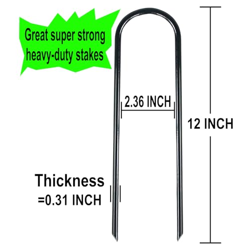 Image of 12 Inch Heavy Duty Trampolines Stakes U-Shaped Garden Stakes (12)