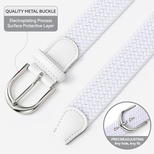 Image of Mile High Life | Braided Stretch Elastic Belts | Pin Oval Solid Black Belt Buckle | PU Loop End Tip Men /Women /Junior Belt