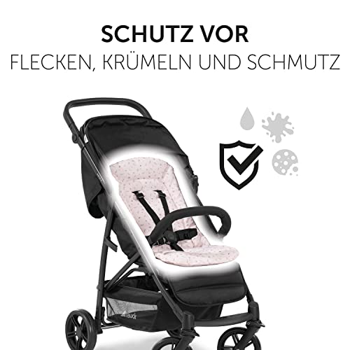 hauck Universal Sitzauflage für Buggys Kinderwagen & Fahrradanhängern aus Atmungsaktiver, Weicher Baumwolle, Einfache Befestigung, für Sommer & Winter (Pushchair Seat Liner, Flowers Rose)