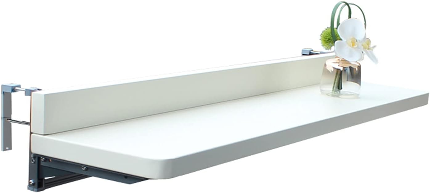 Balcony Railing Table Outdoor Folding Railing Table Modern Home Bar Counter Wall Hanging Leisure Table, 3 Sizes (Color : White, Size : 80x40cm)