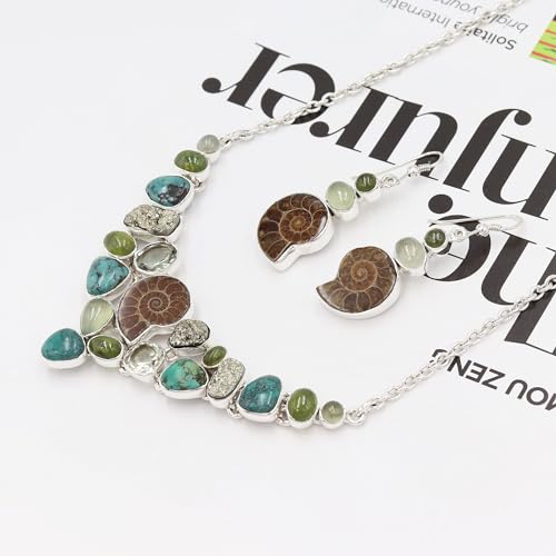 Collar de gargantilla y pendientes de turquesa para regalo de mujer 6
