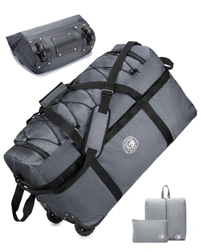 Nixjoro 28 inch Rolling Duffle Bag with Wheels 100L Foldable