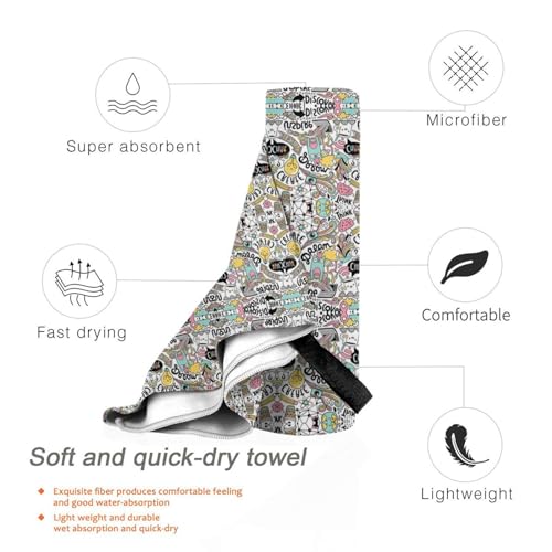 Toalla de baño grande y suave con estampado de cómic para spa 5