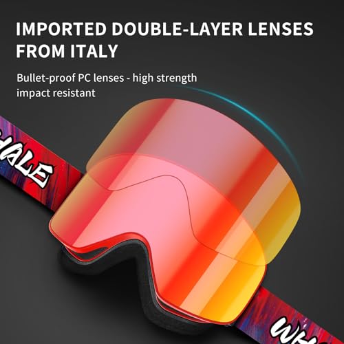 Gafas de snowboard para hombres mujeres jóvenes Whale con filtro UV 2