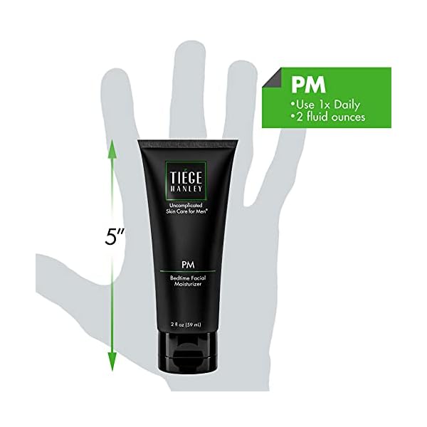 Tiege Hanley Mens Night Cream for Face, PM Bedtime Facial Moisturizer - Anti-Aging Night Time Wrinkle Cream for Men with Sensitive Skin - Overnight Moisturizer for a Soft, Smooth, & Hydrated Skin