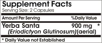 Miniatura 2 de Yerba Santa 900mg ~ 90 Cápsulas - Sin aditivos ~ Naturetition Supplements