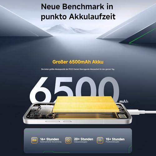 Poco F7 Smartphone, 12+256GB, 6500 mAh Akku, Sony-Kamera mit OIS, Schwarz
