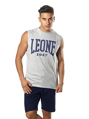 LEONE 1947 APPAREL Sport Fight Activewear LSM560, Smanicato Uomo, Grigio (Melange), XL