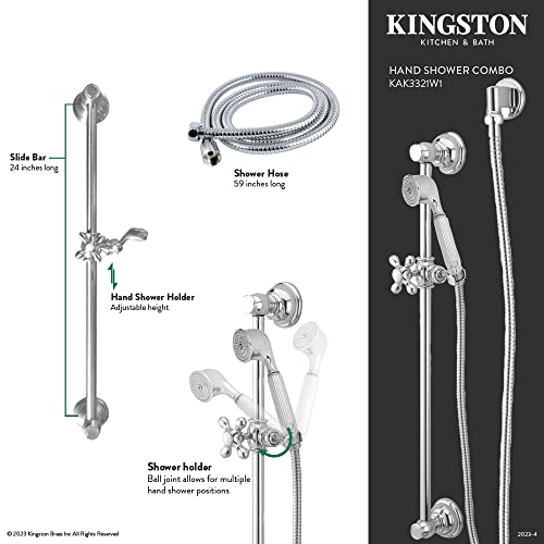 Combo de regadera manual con barra deslizante Kingston Brass KAK3326W6 miniatura 3