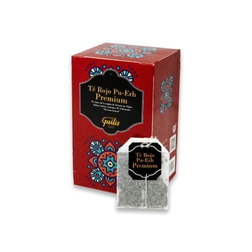 CAFES GUILIS DESDE 1928 AMANTES DEL CAFE Premium-Tees aus aller Welt 6er-Pack Teesorten Roter Tee Pu-Erh, Grüner Tee, Grüner Tee Minze, Weißer Tee, Schwarzer Tee, Grüner Tee Vanille.