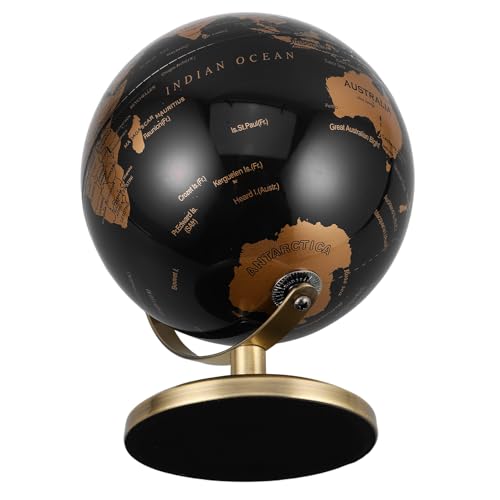 Mipcase Globo Terraqueo Escritorio Vintage Estilo Europeo con Soporte Bronce Antiguo Decoración Elegante para Hogar y Oficina Bola Mundo Decorativa Giratoria